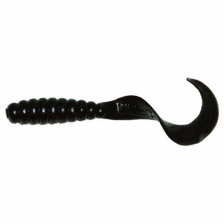 Mister Twister Meeny Curly Tail Grub, 3, Black, 20PK MTSF20-3